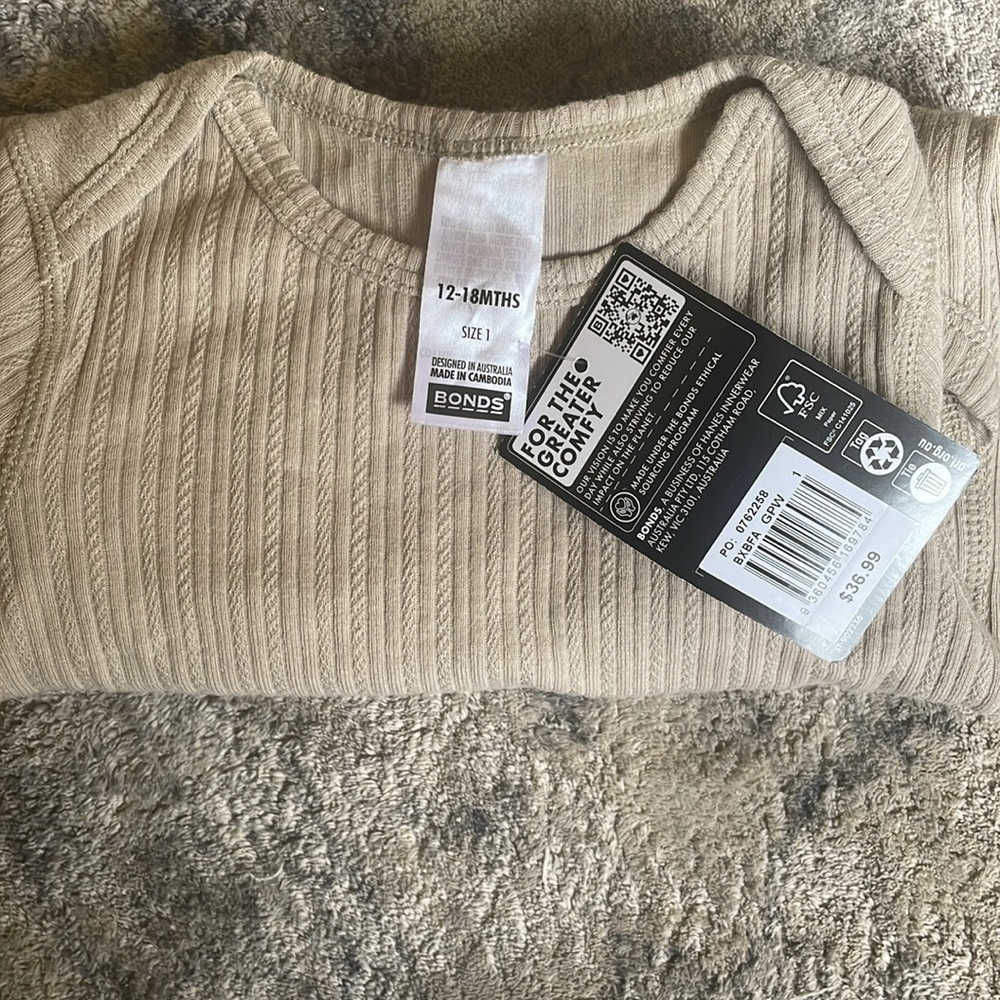 Bonds Ribbed Onsie - Picture 4 of 4